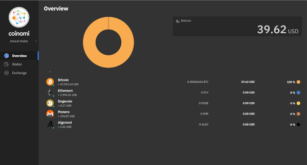 Coinomi Wallet Home Screen